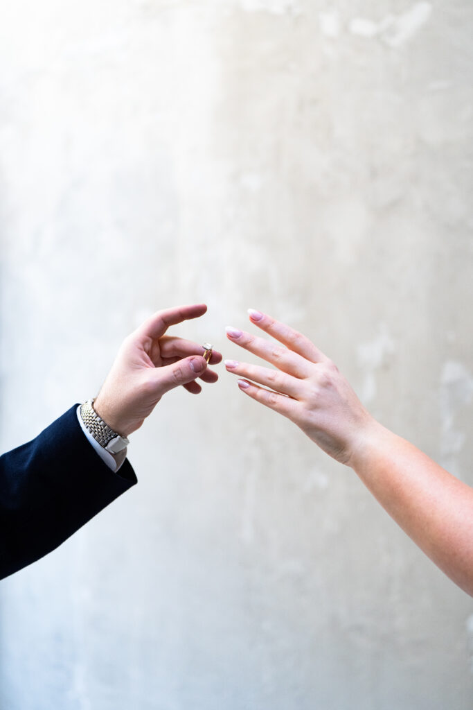 groom putting on bride wedding ringwedding photography pricing